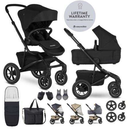 EASYWALKER Kočík kombinovaný Jimmey Pepper Black XXL AIR + RWS