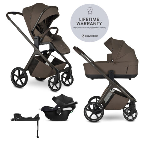 EASYWALKER Kočík kombinovaný Zoey Chestnut Brown + CBX By CYBEX Aton B2 i-Size + základňa