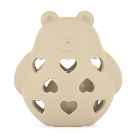 PETITE&MARS Hračka silikónová s hrkálkou Bear Basil