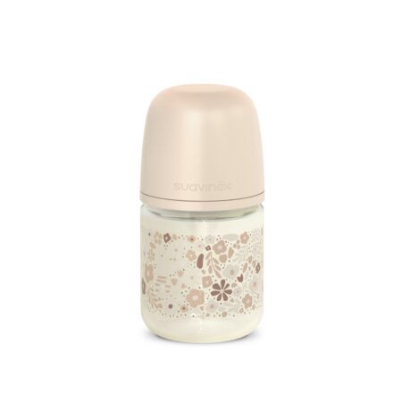 SUAVINEX | Fľaša sklo WONDERLAND NEW 120 ml fyziologická SX PRO +0 SF - krémový kvet