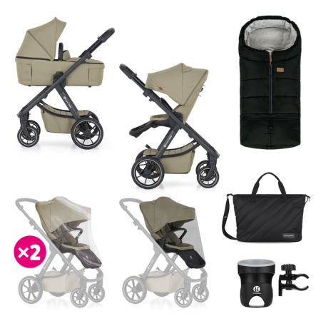 PETITE&MARS Kočík kombinovaný ICON 2v1 Mossy Green XXL RWS