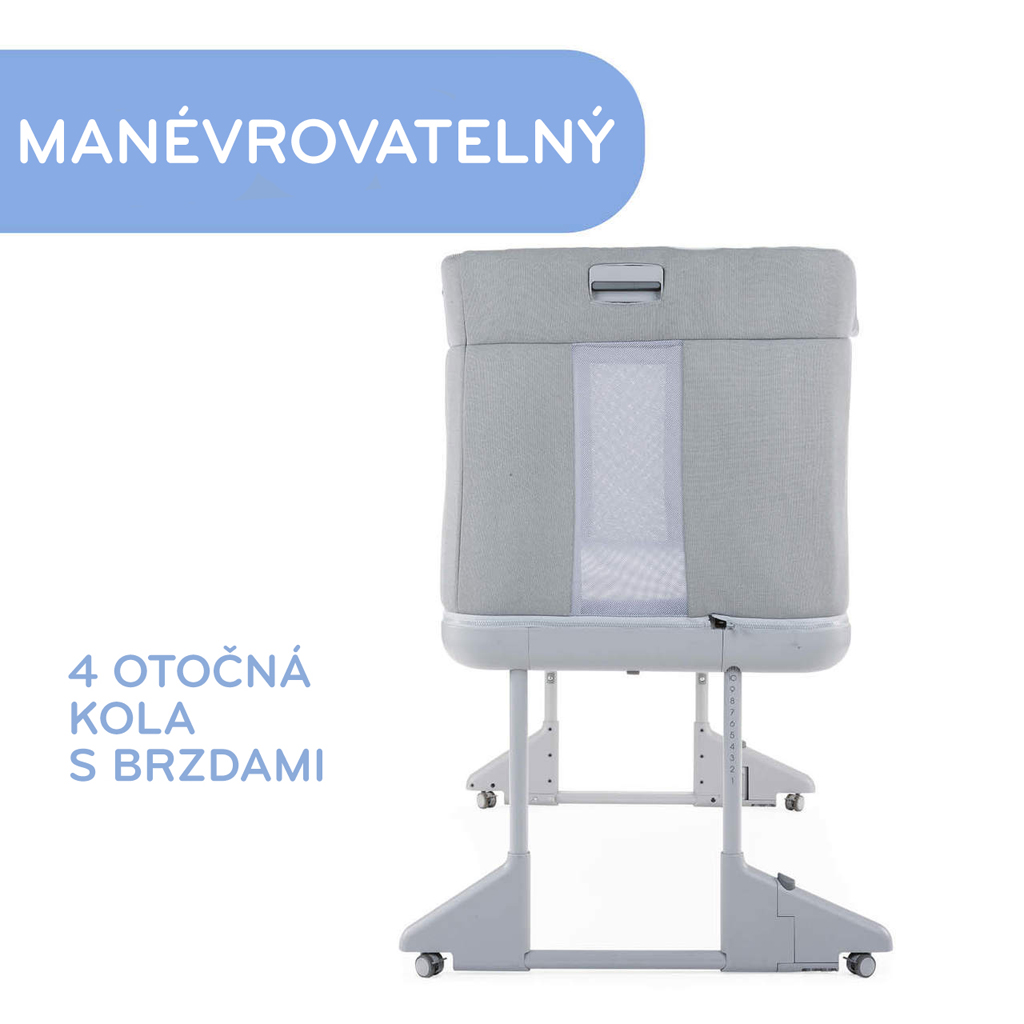 CHICCO Postieľka Next2Me Forever - Moon Grey – Obrázok 4